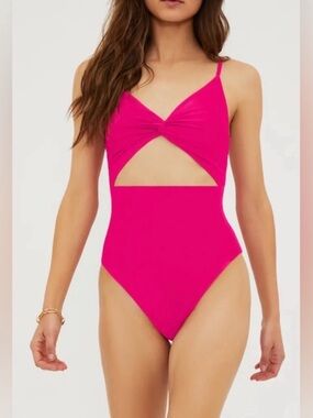 *EUC* Beach Riot Hot Pink Cutout One-Piece Swimsuit - Size L